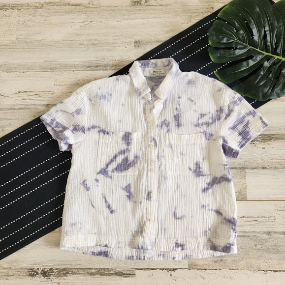 Madewell Lightspun Beachside Button Down Shirt Tie Dye Size XS - Picture 2 of 7